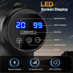 LINGTENG Deep Tissue Massage Gun, Portable Electric Muscle Massager, 20‑Speed Levels, 7 Massage Heads, 1800mAh Rechargeable Battery, Heat Function, with Storage Case, for Back Neck Shoulder, Father's Day Gift for Colleagues