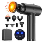 LINGTENG Deep Tissue Massage Gun, Portable Electric Muscle Massager, 20‑Speed Levels, 7 Massage Heads, 1800mAh Rechargeable Battery, Heat Function, with Storage Case, for Back Neck Shoulder, Father's Day Gift for Colleagues