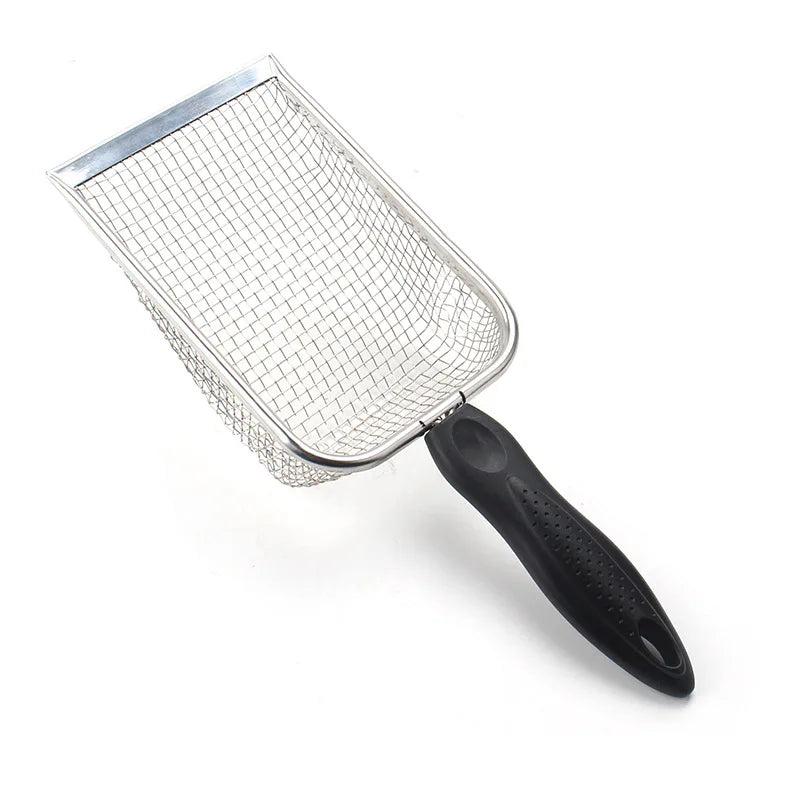 Pet Cat Waste Shovel Long Handle Stainless Steel Metal Shovel Litter Filter Garbage Sand Scoop Pet Cleaning Tool Cat Supplies