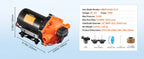 SucceBuy 12V Diaphragm Pump 1.8/3/3.5/5 GPM 3/4/5-Chamber 40-100 PSI Adjustable 1/2'' MNPT Port for RV Yacht Food Truck Camper