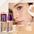 Full Coverage Liquid Foundation, Long-Lasting Oil-Control Matte Primer, Smooth and Non-Caking, Conceals Blemishes and Spots