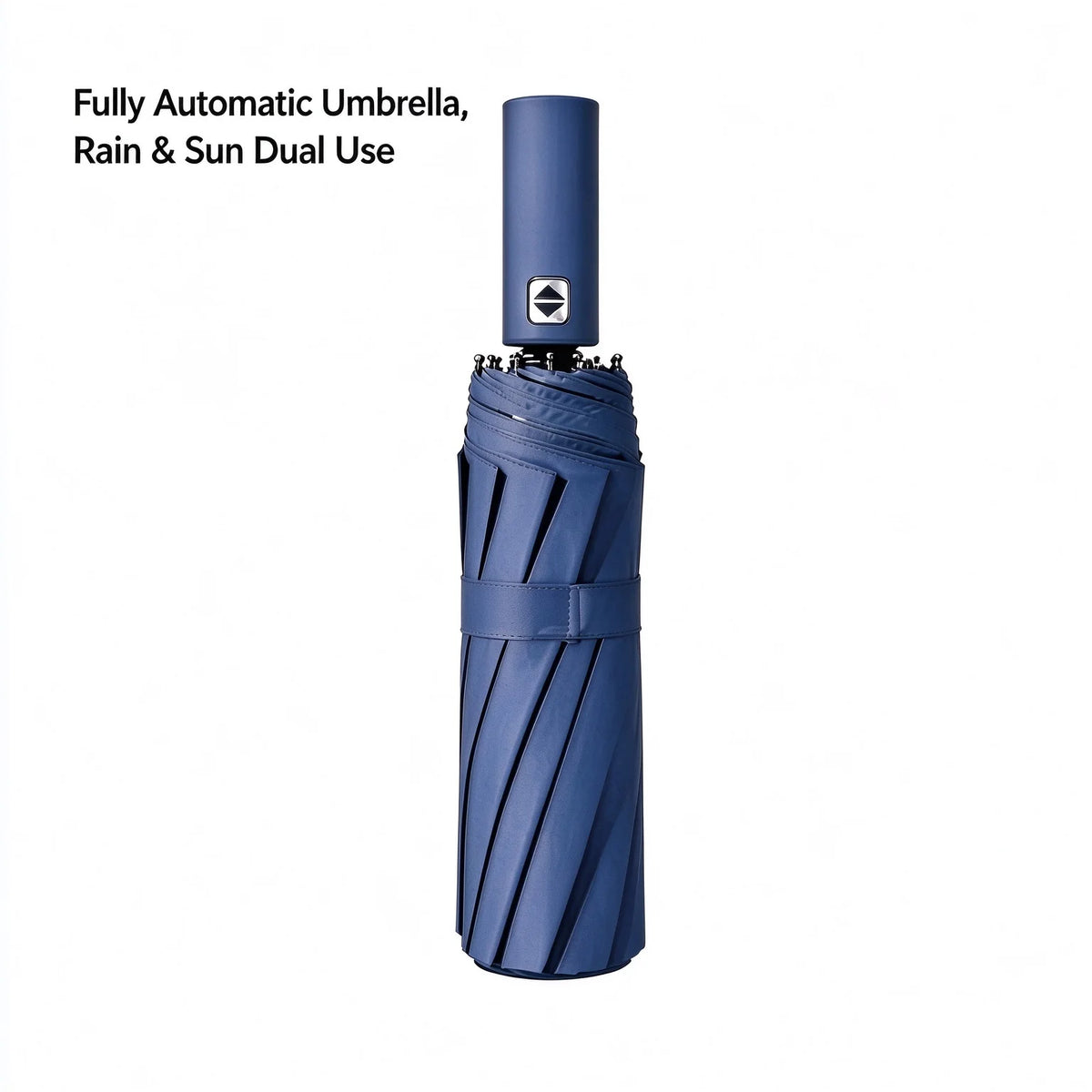 12 Bone Double Bones Black Glue Fully Automatic Umbrella, Rain & Sun Dual Use Three Fold, Sturdy Keel, UV Protection