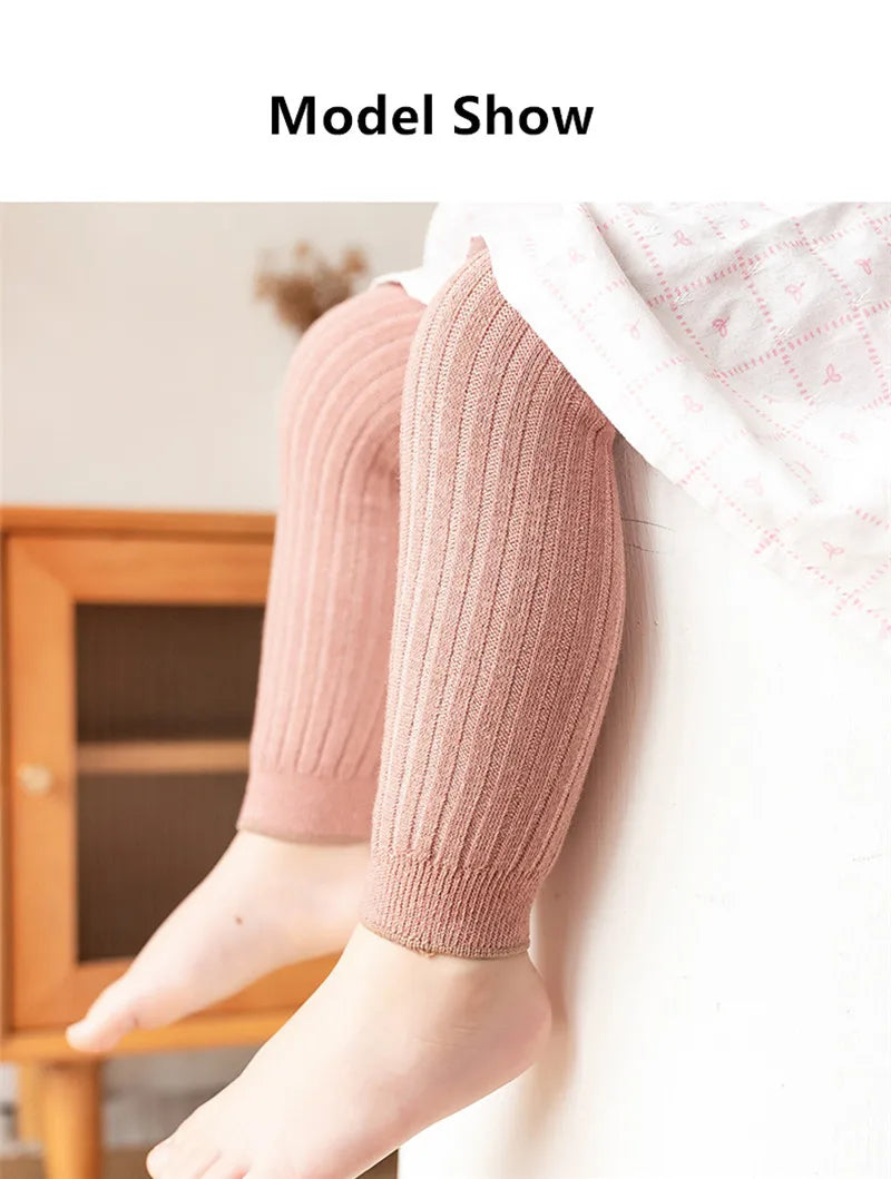 Spring Baby Boys Girls Pants Newborn Girl Leggings Tights Cotton Stretch Kids Children Knitting Trousers For 0 to 6Years