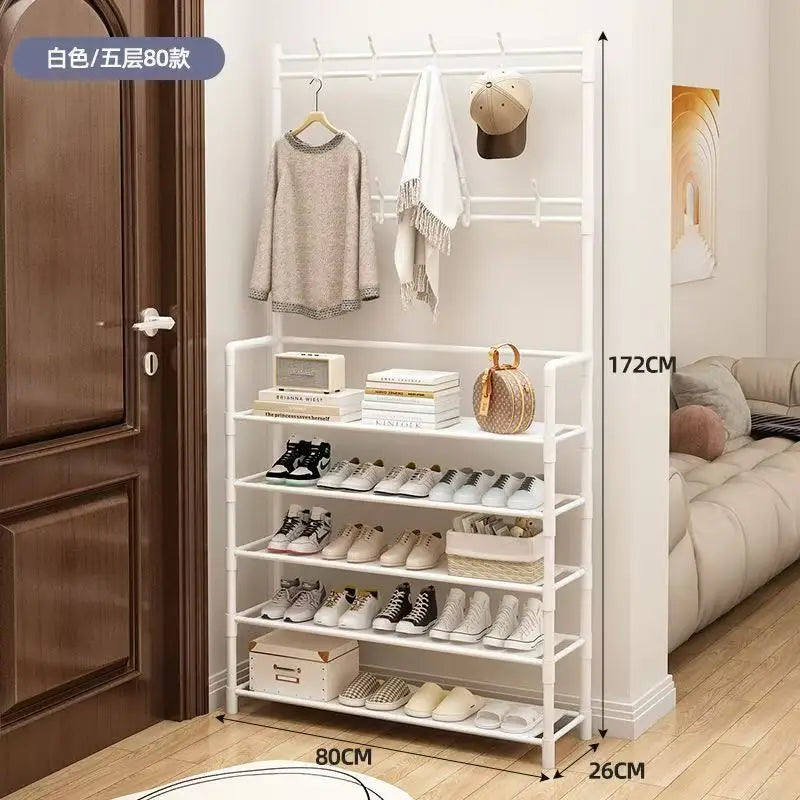 Hat rack, 5-layer multifunctional metal hook with 8 double hooks - space saving storage solution suitable for foyer, living room