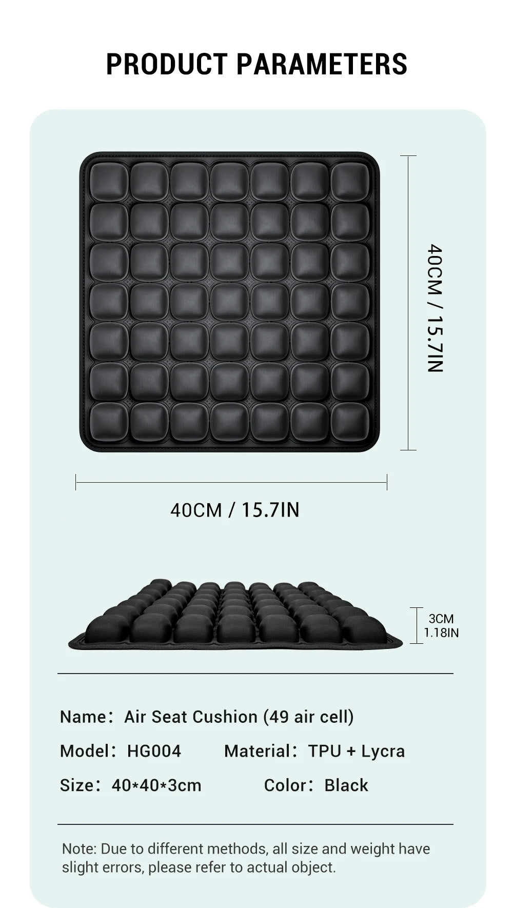 49 Cell Air Seat Cushion for Office & Home & Outside Etc / The Product Comes with a Transparent, Matte-Finish Bag.