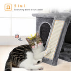 Cat Tree Multilevel Cat Tower with Double Condos, Spacious Perch, Fully Wrapped Scratching Sisal Post and Replaceable Balls
