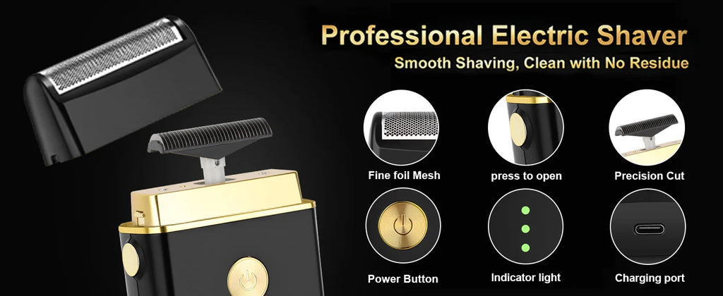 HIENA Professional Barber Kit Electric Hair Clipper Beard Shaver Detail Trimmer Cordless Rechargeable Titanium Blades for Home