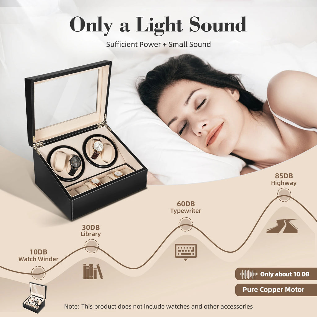 4+6 Watch Winder Automatic Watches Shaker PU Leather Mechanical Watch Box Watch Jewelry Display Box Storage Case