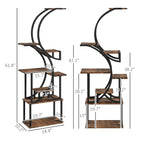 8-Tier Plant Stand, 62inch S-Shaped Plant Stands, Carbonized Treatment