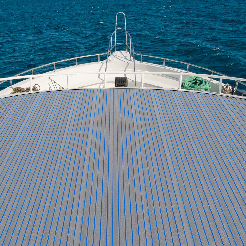 240*60cm/240*90cm EVA Foam Non-Slip Boat Deck Mat 6mm Thick Waterproof Marine Yacht Faux Teak Decking Sheet Flooring Carpet Pad