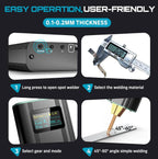 SEESII Battery Spot Welder Handheld Spot Welding Machine with Rechargeable Battery 2-in-1 Mini Battery Welder for Nickel-Plated Sheets up to 0.2mm - for Battery Pack Assembly and Repair