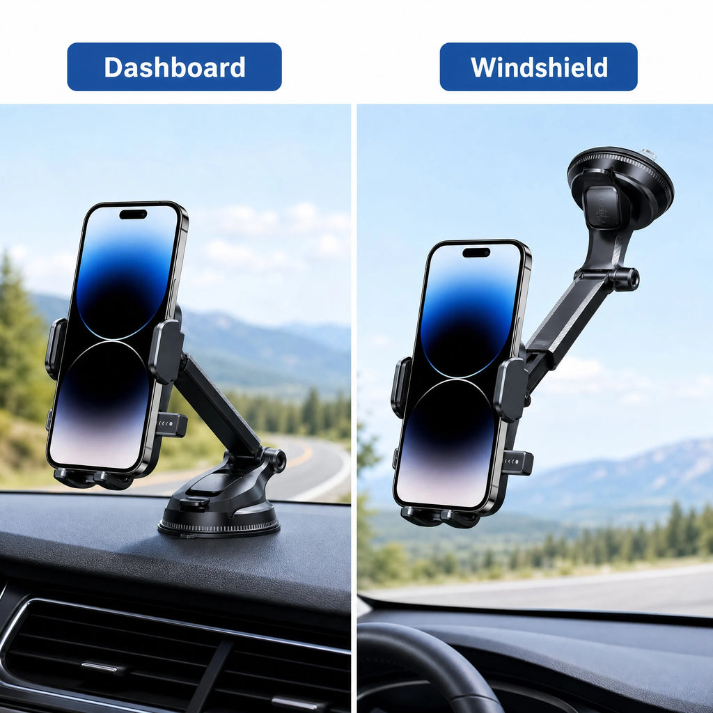 Car Phone Holder – Nano Flexible Silicone, 360° Rotation, Doesn't Block Screen, Compatible with iPhone Series for iPhone 17