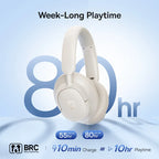 Baseus Bass Wireless Headphones Bluetooth 6.0 98% Noise Canceling Over Ear Headset Spatial Audio Earphone 80H Time
