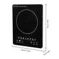 750W Electric Induction Cooker Glass PP Body 8 Presets Temp Adjustable for Dorm RV Home Restaurant & Hot Pot Use