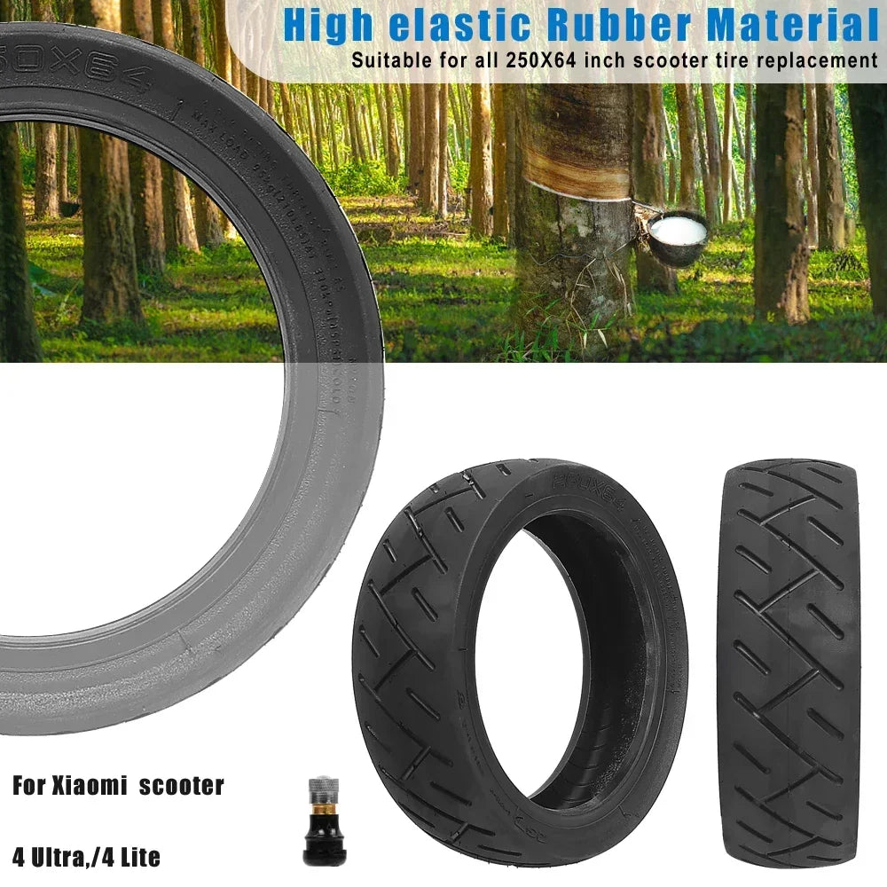 Electric Scooter 10 Inch 250x64 Tubeless Tire  for Xiaomi 4 Ultra 4 Lite City Road 250*64 Anti puncture Replacement Tyre