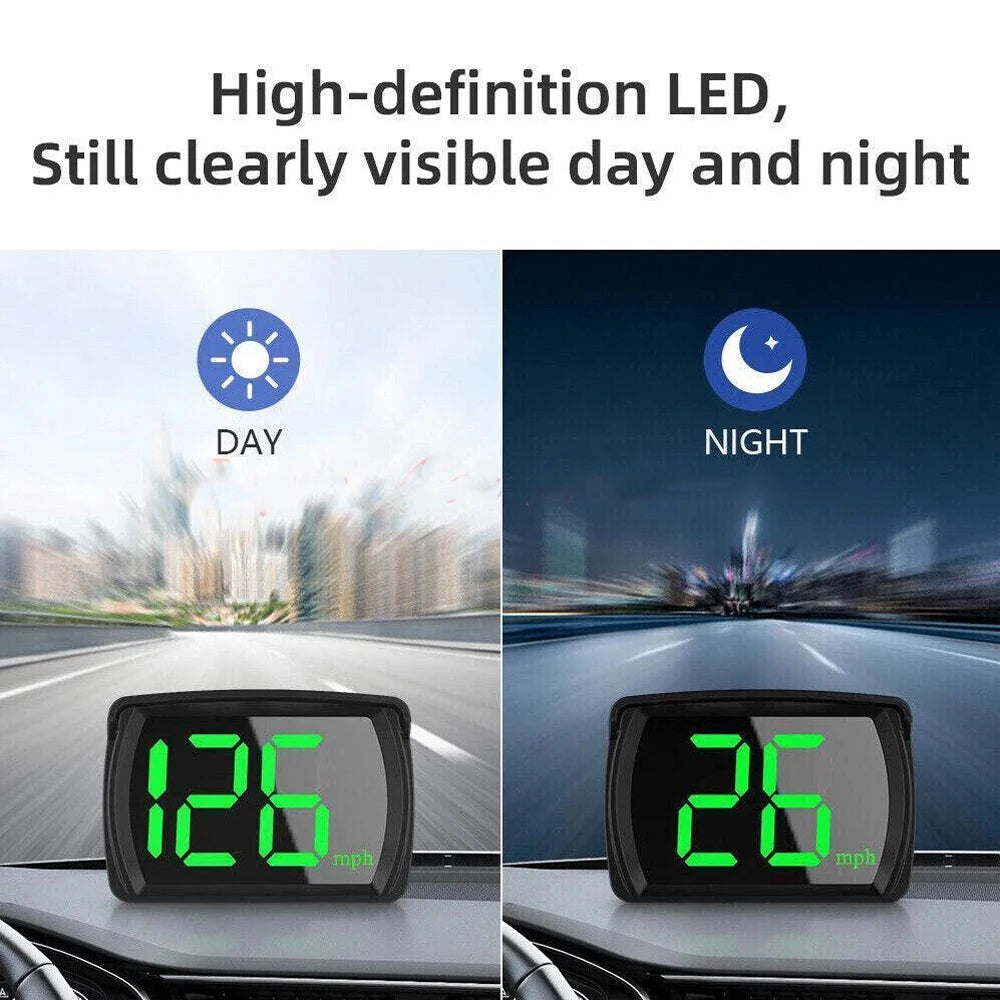 NEW Universal Car GPS Digital HUD Speedometer Dual Chips KMH MPH Reminder Meter HD LCD Display Plug Play For All Vehicle PH043
