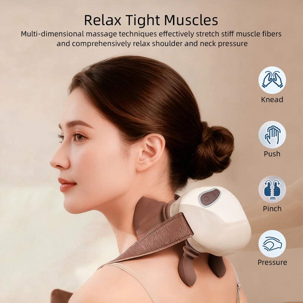 Bionic Pressure Neck Massager Back and Shoulder Massager Electric Kneading Neck Deep Massage Muscle Relax