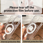 For Magesafe Magnetic Transparent Wireless Charge Case For iPhone 11 12 13 14 15 16 17 Air Pro Max Plus Mini Shockproof PC Cover