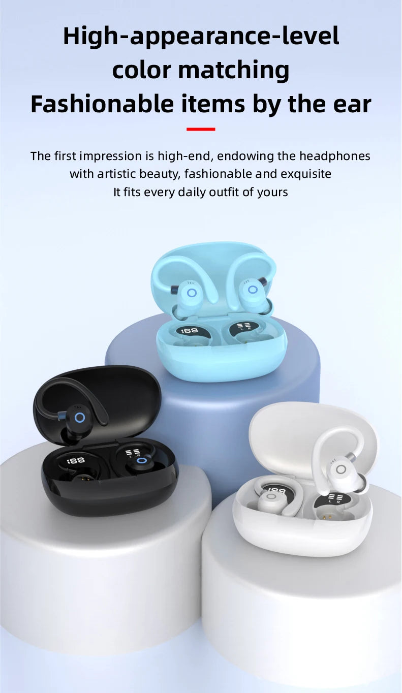 K09 Wireless Earphones Bluetooth Earbuds Dual Ear In-Ear Headphones with Digital Display Noise Reduction for Business And Sports