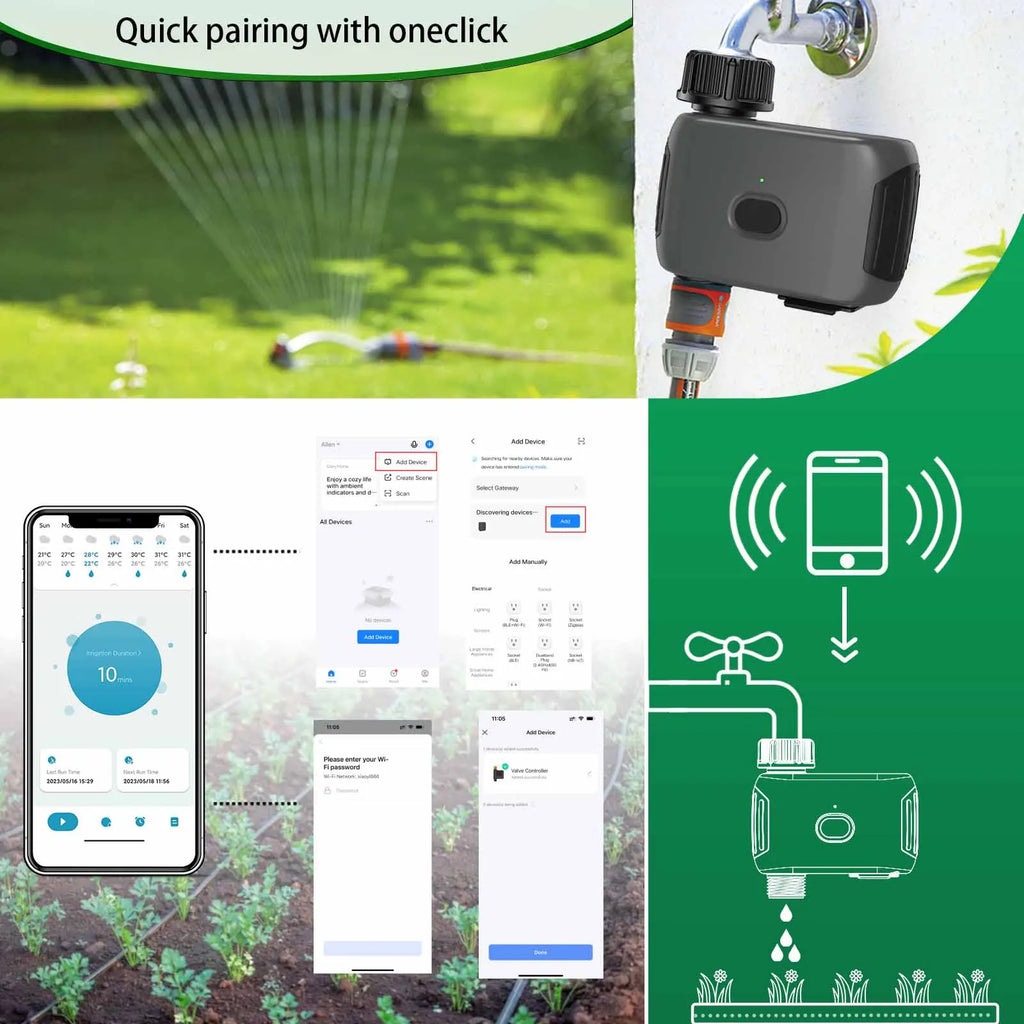 INSOMA automatic plant irrigation Smart Wifi Sprinkler Timer Remote Control Water Timer for Garden Lawn Outdoor Faucet