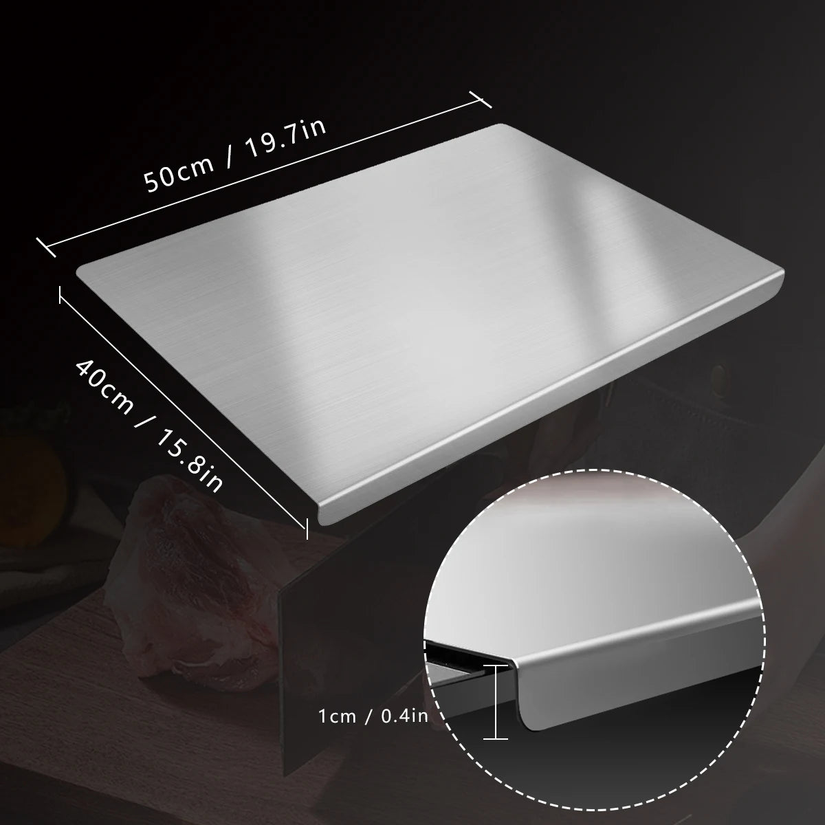 304 Stainless Steel Cutting Board Butcher Block Household Rolling Board Kitchen Supplies Food Preparation Meal Prep Tools