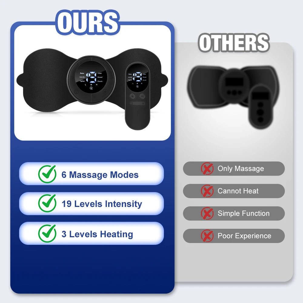 Electric Neck Massager EMS Muscle Massage Stimulator Low Frequency Instrument Back Cervical Calf Patches Pain Joints Mini Device