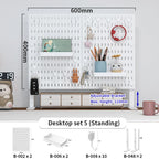 Home & Office Desktop Pegboard: Height-Adjustable Standing Storage Rack for Supplies, Also for Decorative Figurine Display - Nexvibe