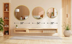 JHK Large Gold Round Vanity Framed Mirror for Wall Matte Metal Framed 30 Inch Modern Mirror Tempered Glass Bedroom Living Room