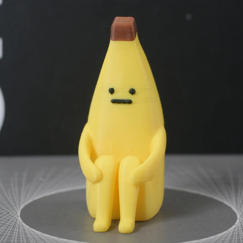 Anxious Banana 3D Printed Figurines – Durable Pla Decor for Home, Office & Car, Giftable