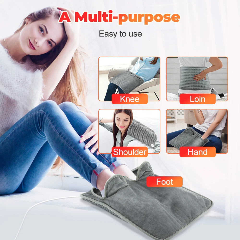 Electric Heating Foot Pad Washable Feet Warmer Household Soft Plush Thermal Heating Blanket Foot Warming Mat Home Office Bedroom