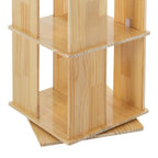 4 Tiers Rotating Bookshelf 360° Revolving Bookcase Display Book Shelf 50kg Load Capacity for Living Room/Balcony/School/Church/Library/Shopping Mall