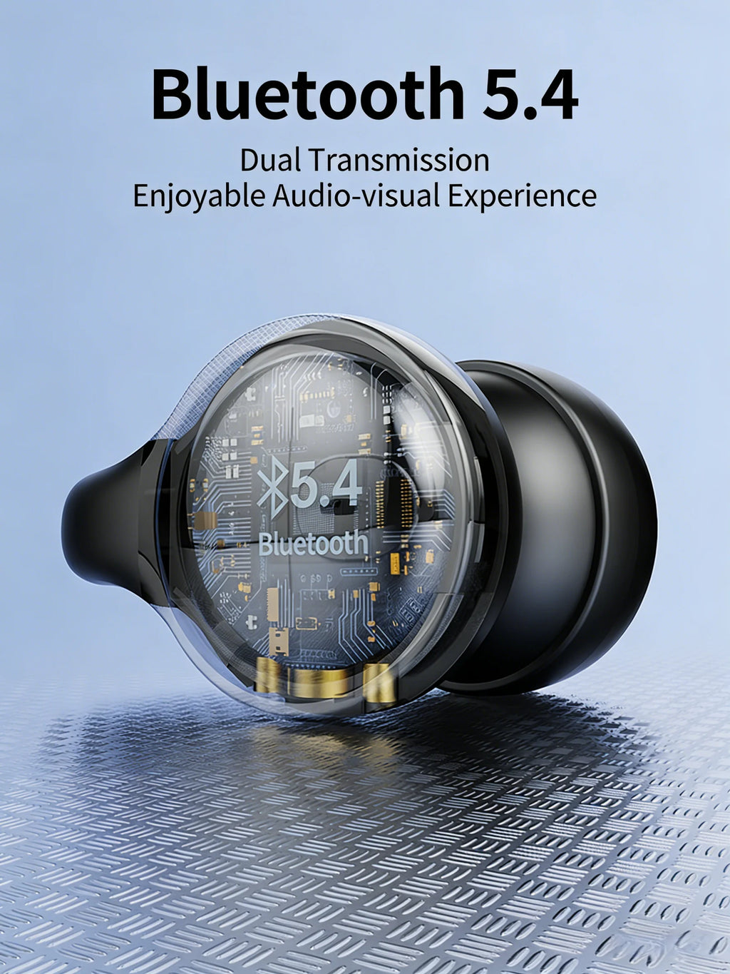 Sports Bluetooth Ear Clip Headphones LED Mirror Screen, HiFi Lossless Sound, Noise Cancelling, Soft Silicone Comfort Earphones