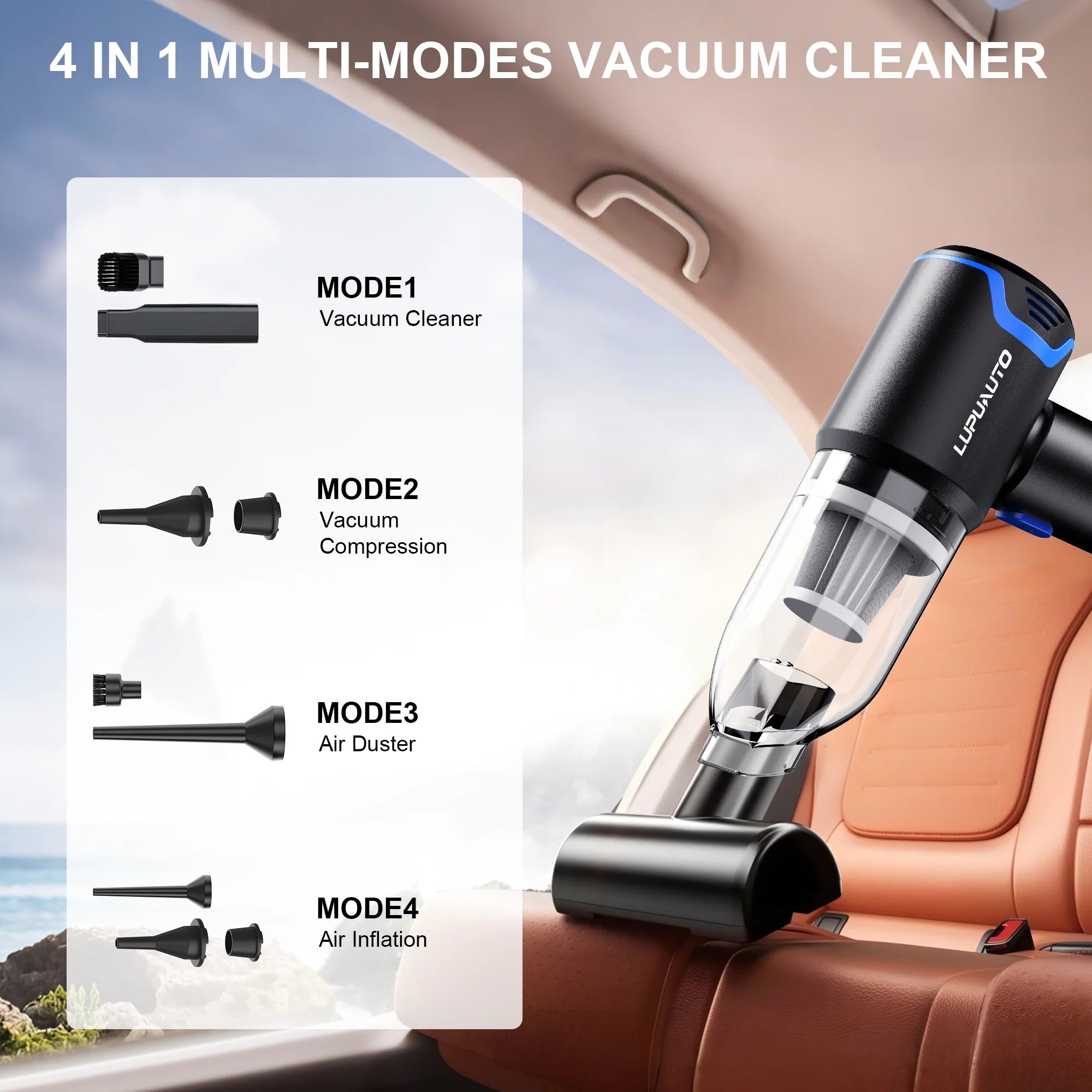 Portable Wireless Car Vacuum Cleaner 12000PA Wireless Vacuum Cleaner Dual Use for Home and Car High Powerful Vacuum Cleaner