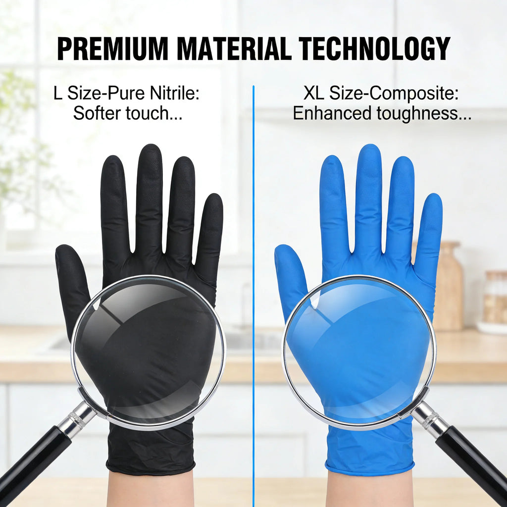 Disposable Nitrile Gloves 100PCS Powder Free Latex Free Puncture Resistant for Kitchen Cleaning Industrial Use
