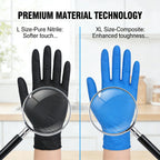 Disposable Nitrile Gloves 100PCS Powder Free Latex Free Puncture Resistant for Kitchen Cleaning Industrial Use
