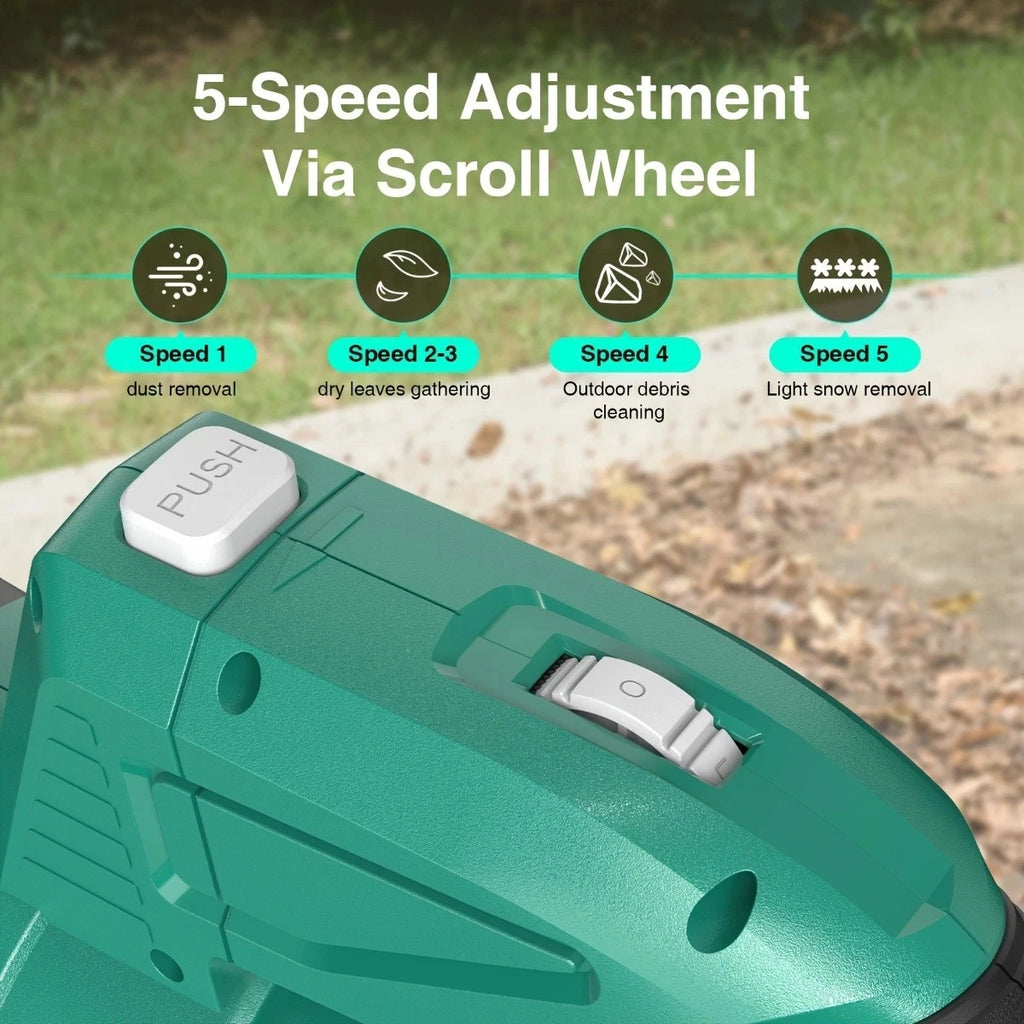 Taskstar Leaf Blower for Lawn 550CFM Electric Cordless Small Blower with Swivel Head, 2*4000mAh Battery & Charger 21V Airblower for Clean Car Patio Yard, Blowing Leaves / Dust Removal