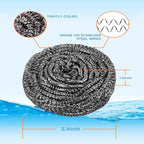 20-Pack 410 Stainless Steel Kitchen Scrubbers - Heavy-Duty Cleaning Balls for Grease & Stains