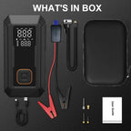 Car Jump Starter with Air Pump 4000A Jump Starter &150PSI Air Compressor, Portable Auto Power Banlk ,Tire Inflator, LED Light