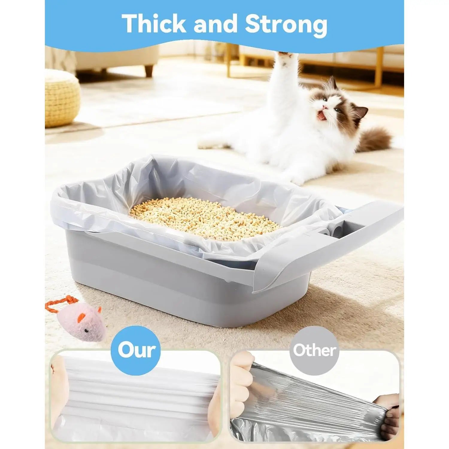 45 Count Automatic Cat Litter Box Bags Compatible with Cmg Fmo Fstg Robot Litter box, Pre-Seperated Thick Self-Cleaning Cat Litt