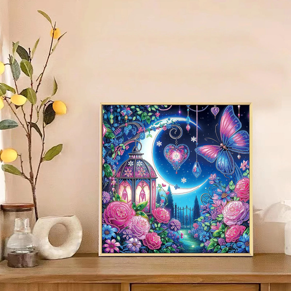 DIY Beautiful Night Diamond Art Painting Kits,Diamond Dots Art Paintings for Beginners and adults for Home Wall Decorate Gift