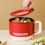 Mini Electric Cooker Portable Rapid Heat Hot Pot for Noodles Soup Steak - Easy Operation Camping Electric Pot