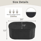 JHK 30/43IN Folding Storage Ottoman Bench with Storage Teddy Fabric Storage Chest for Bedroom End of Bed Foot Rest Bench Stool with Cushion for Home Entryway