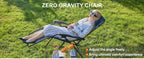 JHK Portable Zero Gravity Recliner Chairs Set of 2 Outdoor Garden Folding Lounge Chair with Cup Holder Trays Adjustable Pillow