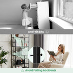 MCQ Wooden Storage Standing 5 Tiers Display Bookshelf Sturdy Structure Graduated Shelves Adjustable Feet for Living Room