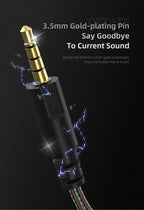 QKZ AK3 FiLe Wired Earphone with Microphone HiFi Music Monitor Bass Headphones Noise Cancelling Headset For Sport Gaming Earbuds
