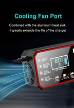 EAFC 12V 8A /6A Car Battery Charger Quick Charge Automatic Smart Battery Charger LCD Display for Lead Acid Agm Gel Wet LiFePO4