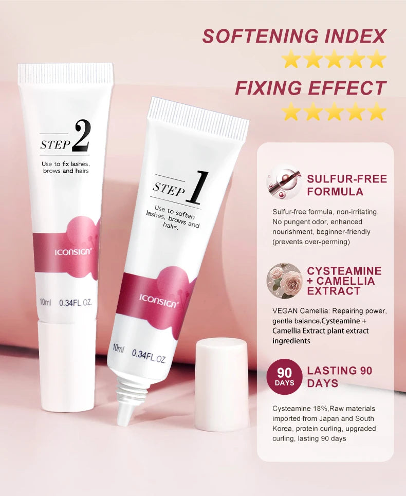 ICONSIGN Fix Lash & Brow Perming Tube Set Lash Lift Brow Lamination Perm Fixation Setting Lotion Eyelashes Health Makeup Tools