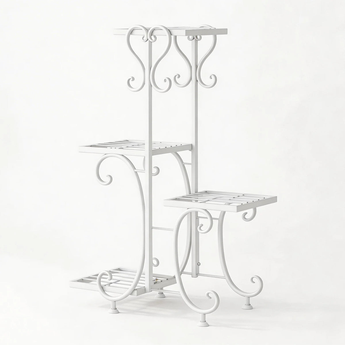 4 Tier Corner Plant Stand Metal Flower Pot Shelf Indoor Outdoor Plant Rack Space Saving Vertical Plant Shelf for Living Room Balcony Patio Garden