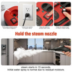 Portable Steam Cleaner 2500W 1200ML Handheld Air Conditioner Kitchen Hood High-Temperature 105°C Adjustable 6 Levels 20 Accessories Car Cleaning Machine Home Appliances