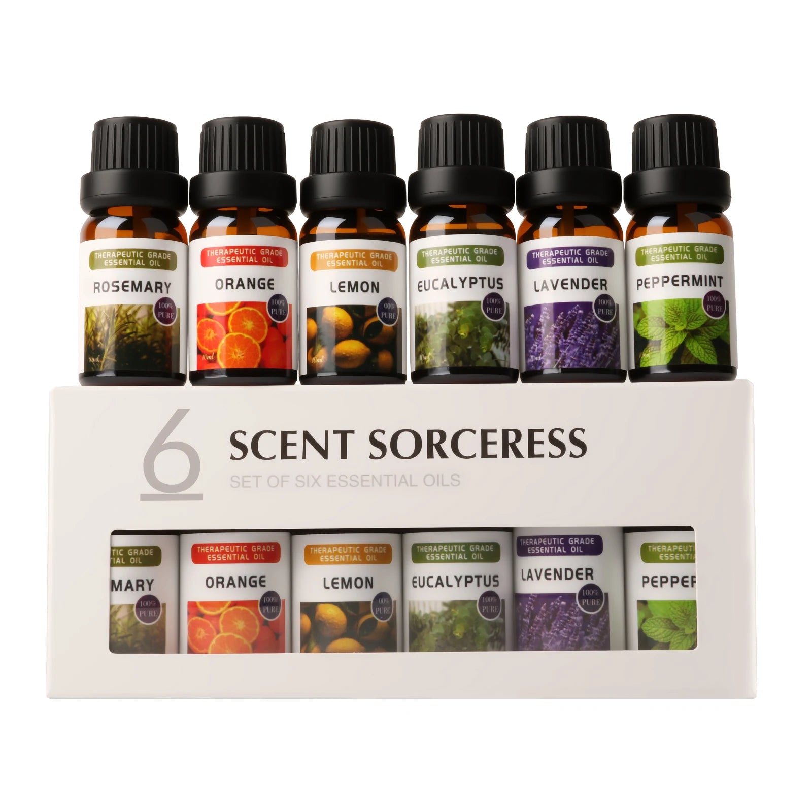 6Pcs/Set Pure Lemon Sweet Orange Eucalyptus Lavender Peppermint Rosemary Fragrance Massage Spa Aromatherapy Essential Oil Sets